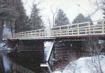 The new bridge across the Clyde River near Middleville. This is an example of where permit money goes during a poor season with little snow